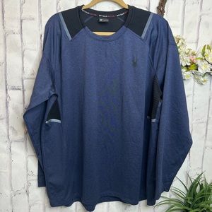 SPYDER sweatshirt blue black crew neck